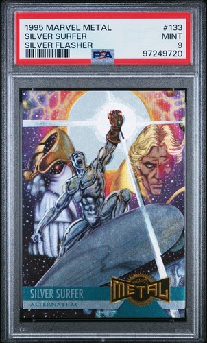 1995 MARVEL METAL SILVER SURFER SILVER FLASHER #133 PSA 9 MINT INAUGURAL EDITION
