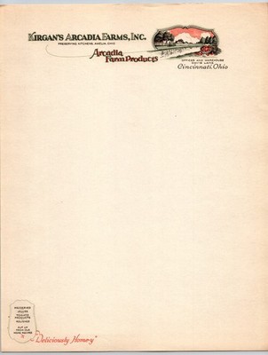 Kirgan s Arcadia Farms Amelia, OH c1930s-40s Unused Letterhead