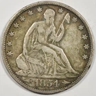1854-O SEATED LIBERTY HALF DOLLAR ~ NICE VF!
