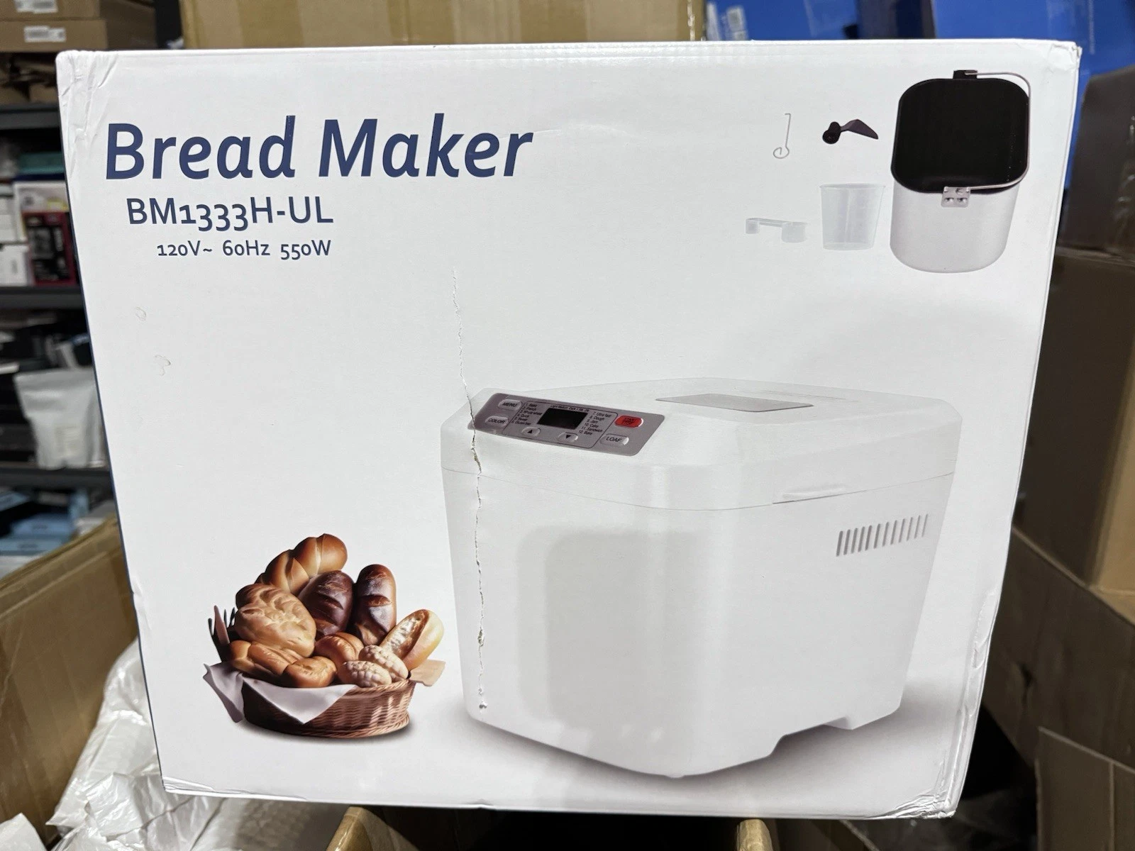 Kitchen in the Box Bread Machine 550w with Auto Fruit Nut Dispenser, White
Opens in a new window or