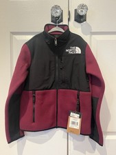 NWT North Face Fleece Denali Jacket Black/Burgundy/Boysenberry Full Zip Boys Med