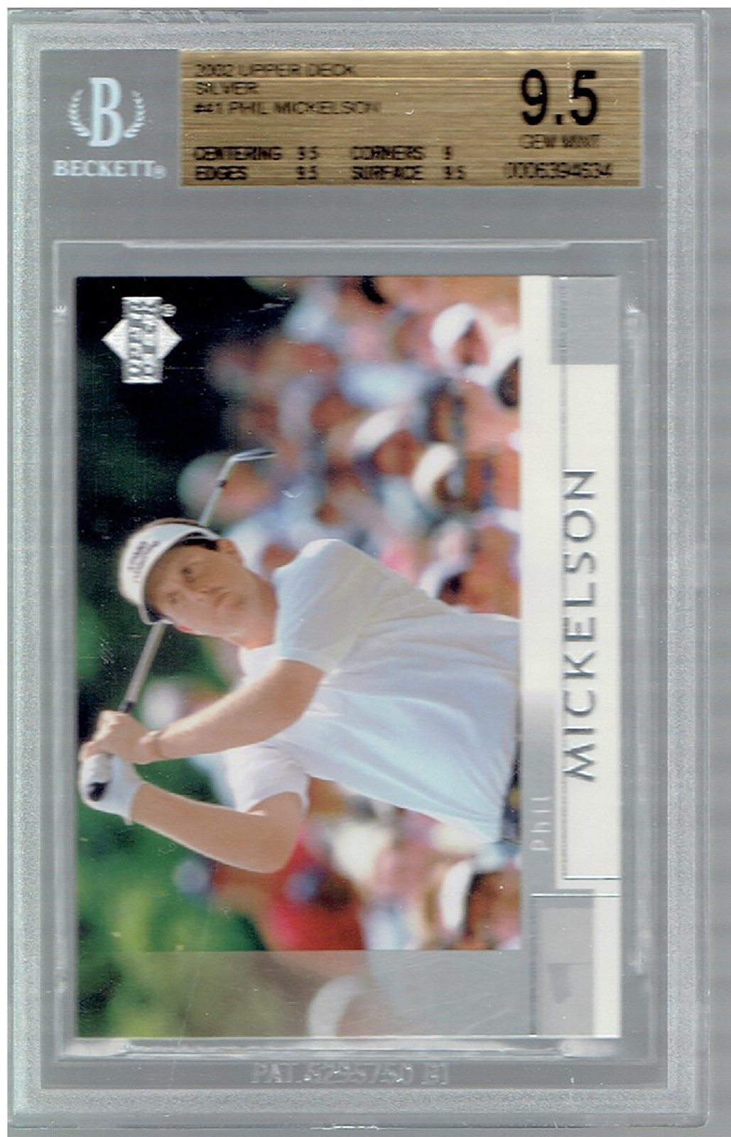 2002 Upper Deck Golf #41 Phil Mickelson SILVER BGS 9.5 W/ A 10 SP Rookie Card SP
