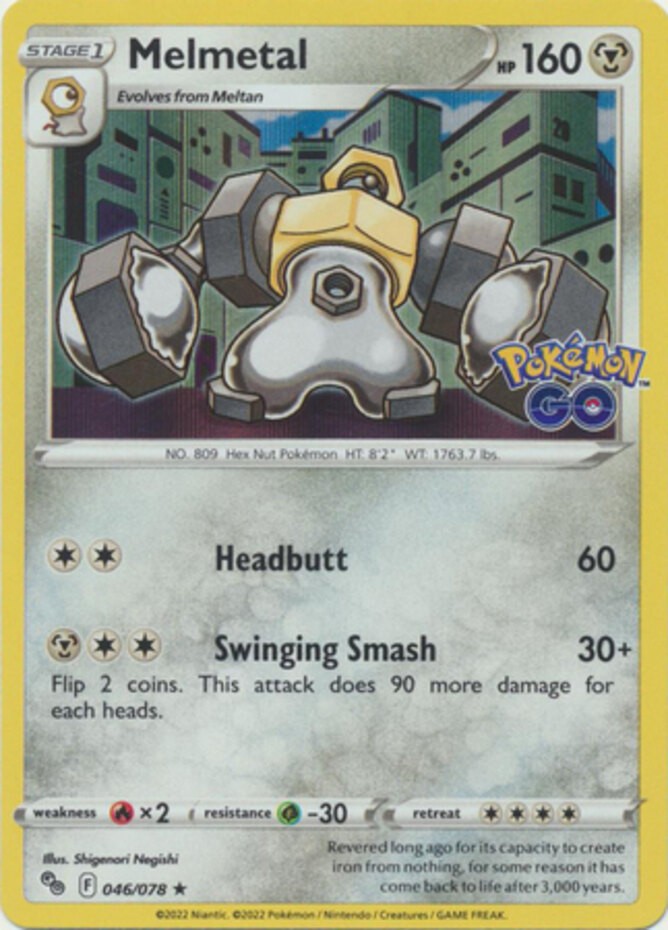 Melmetal - 046/078 - Holo Rare (Lp) Pokemon Go - Metal Pokémon