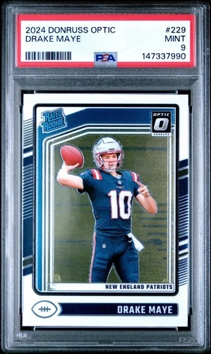 2024 Panini Donruss Optic Drake Maye Rated Rookie #229 PSA 9 Mint