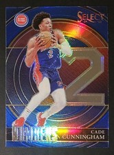 Cade Cunningham 2021-22 Select NUMBERS BLUE PRIZM Rookie Insert Card (no.40)