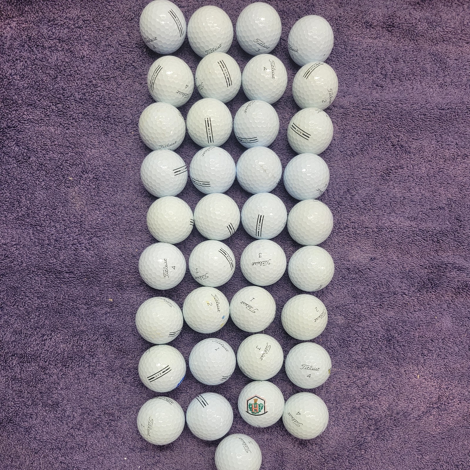 36 Titleist AVX 2024 Golf Balls, 4A Quality, White