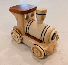 Handcrafted Wooden Train Locomotive Toy