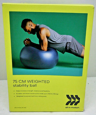 75 CM Weighted Stability Ball All In Motion Strength Balance Flexibility Strong