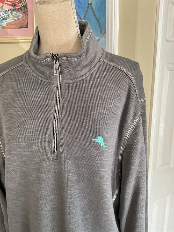 Tommy Bahama Men's Montego Beach Half Zip Sweatshirt Big And Tall Size L - Image 3 of 4