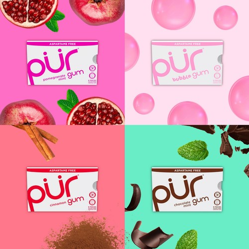 PUR Sugar Free Chewing Gum Variety Pack 8 Flavors Xylitol 9 Count Resealable - Picture 4 of 7