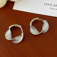 925 Sterling Silver Twisted Fashion Hoop Earrings Jewellery Women Girls Gift UK