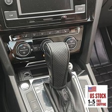 PU Leather Car Gear Shift Knob Cover, Manual/Automatic, Waterproof and Black