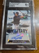 Spencer Jones 2024 Leaf Exotic Military Autographed 1 Of 3 Graded By SGC 9 MINT