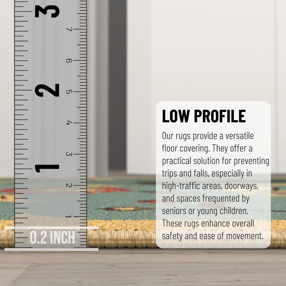 Alfombra Pasillo Corredor 2'7" x 9'10" Antideslizante Floral Alfombras Fácil de Limpiar Lavado... Foto 4 de 4