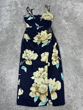 Lulus Dress Womens Xs Blue Yellow Floral Bodycon New