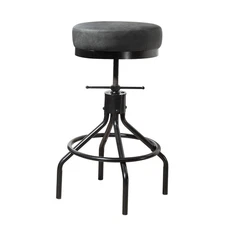 Swivel Bar Stools Adjustable Industrial Barstools Metal Modern PU Leather 28i...