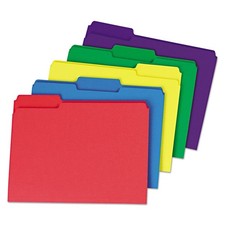 Universal Deluxe Heavyweight File Folders, 1/3-Cut Tabs Assorted, Letter Size
