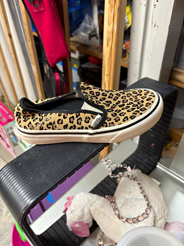 VANS Slip-On Women’s US 5.5 Leopard Print Slip-On Low Top Cotton Beige/Black