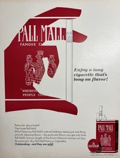 1965 Pall Mall Cigarettes Long Flavor Famous Mildness Particular VTG Print Ad