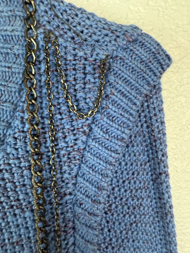 Suéter Joana Baraschi Mujer Cárdigan Tejido Mediano Cadena Bolsillos con Botones Único Foto 3 de 4