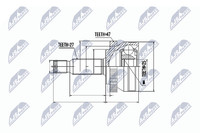 NTY Gelenksatz Antriebswelle NPZ-HY-531 FüR Hyundai NF Sonata 5 Crdi