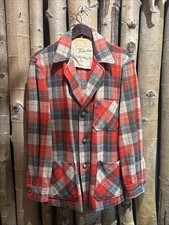 Vintage 50s Hercules Plaid Wool Button Jacket Loafin Mates Size 40