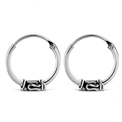 Sterling Silver Cali Hoop Earrings 1/2 inch 12 mm Wide - 1.2 mm Thick SMALL
