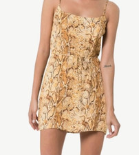 Reformation Vivette Snake Print Mini Dress Women's Large Python Cocktail Party