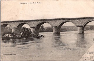 90913 cpa 47 Agen les trois Ponts