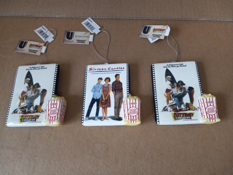 Lot of 3 Christmas Ornaments-2 Fast Times At Ridgemont High & 1 Sixteen Candles