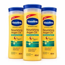 3 X Vaseline Intensive Care Nourishing Argan Oil Body Lotion 400ml/13.5 fl oz