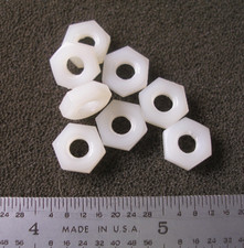 10-32 PLAIN 3/8" HEX NUTS NYLON  - 50 pcs
