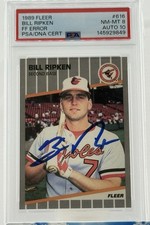 1989 Fleer Billy Ripken FF Error Autograph PSA 8/PSA Auto 10 Baltimore Orioles