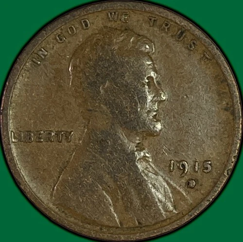 1915-D Lincoln Wheat Cent Very Good VG Coin #38197