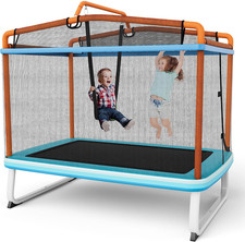 Trampolino Rettangolare per Bambini 3-In-1 190 X 124 Cm, Tappetto Elastico per B