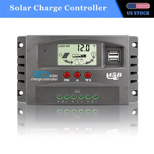 MPPT Solar Charge Controller 100A 12V/24V Auto LCD USB Intelligent Regulator US