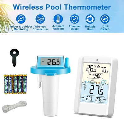 Wireless Pool Thermometer Digital LCD Bildschirm Schwimmbad Solar & Akku Betrieb