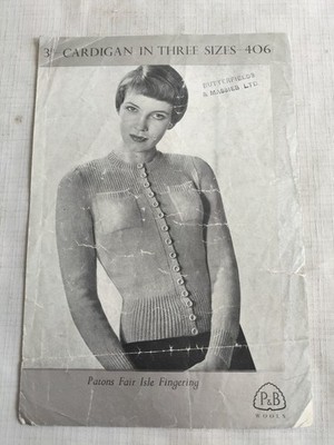1950s P & B Wools Vintage Knitting Pattern - Butterfields and Massies Barnsley