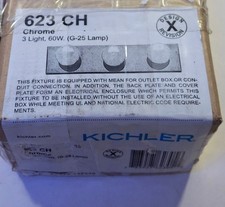1 NEW KICHLER 623 CH 3 LIGHT 18" BATHROOM VANITY LIGHT NIB MAKE OFFER
