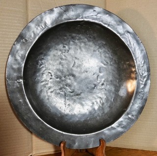 Antique Scottish Pewter 15" Dish by Matthew Connell of Glasgow.