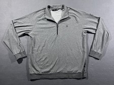 Travis Mathew 1/4 Zip Pullover Mens XL Gray Heather Stretch Long Sleeve READ 