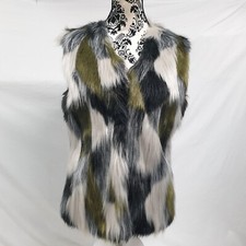 Barbara Lebek Gilet Body Warmer Women's Size 12 Long Faux Fur