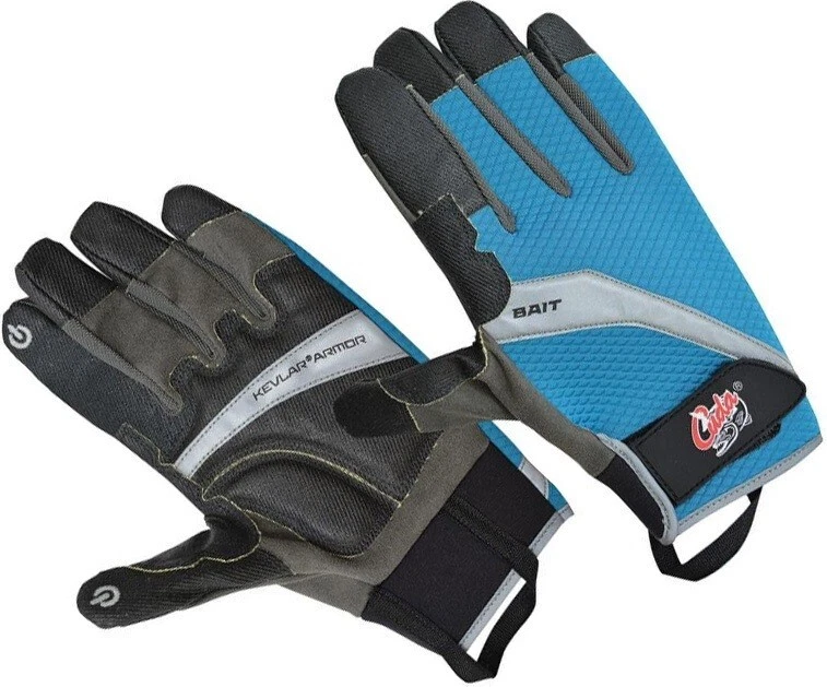 Camillus Gloves 2XL Black / Blue Puncture & Cut Resistant Kev-lar Pull Strap