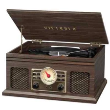 Victrola Nostalgic 4-in-1 Wood Record Player - Espresso