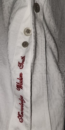 Robert Graham White Patterned Long Sleeve Embroidered Dress Shirt Flip Cuff 3XL - Picture 6 of 11