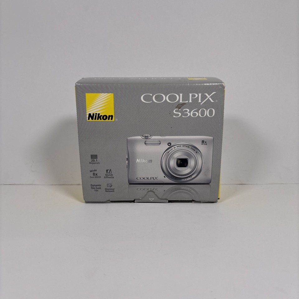 Nikon COOLPIX S3600 20.1MP Digital Camera Open Box New Silver