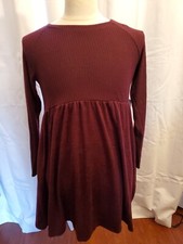 Emma Michele Womens Dress Size M Red Burgundy Sweater Dress Long Sleeve Ribbed