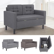 Sofa mit Staufachfunktion Couch Stoffsofa Relaxsessel Sessel mit Kissen 2 Sitzer