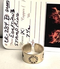 BRASS OPEN BACKED DESIGNED STAMPED RING EGYPTIAN SYMBOLS CR-284 B