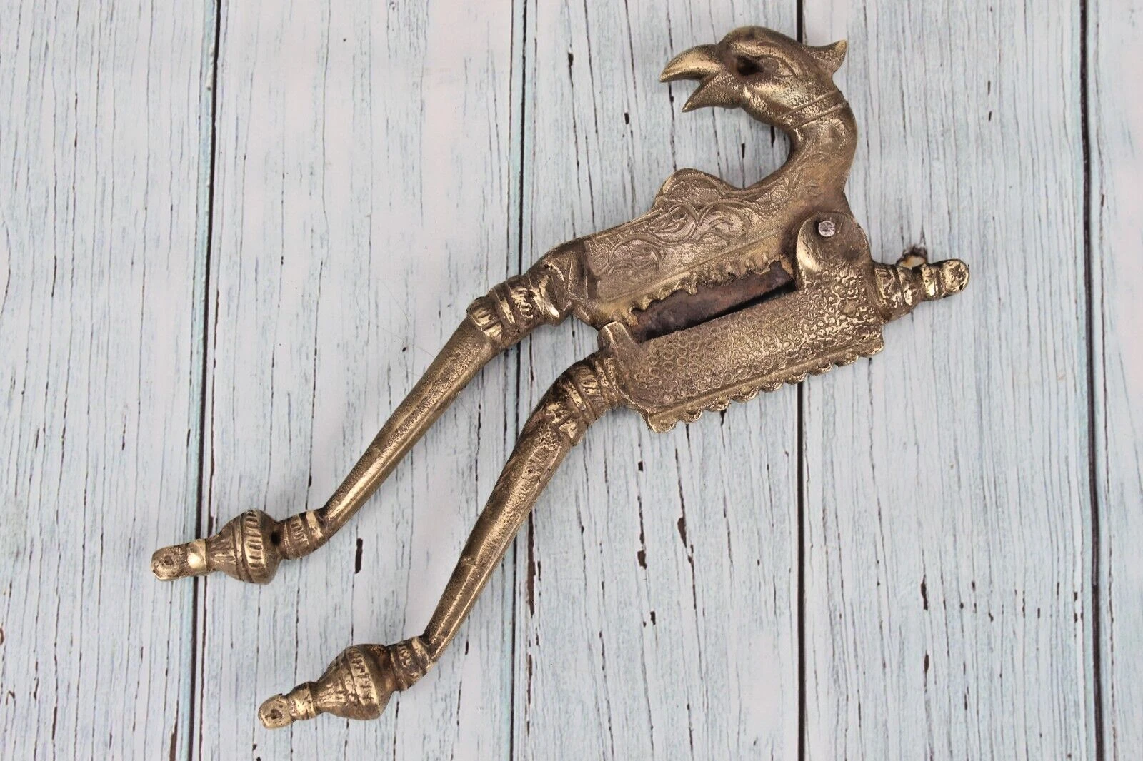 Vintage Brass Peacock Nutcracker - Functional & Decorative Sarota Supari Cracker